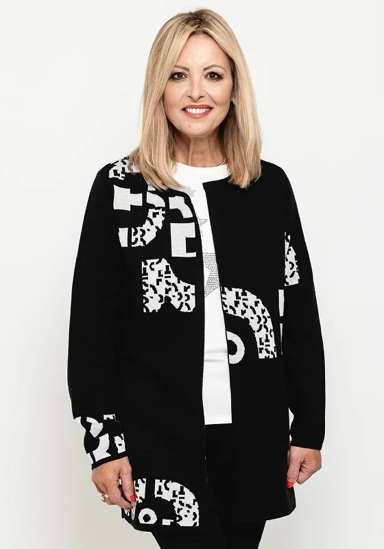 Sale Alert – Get Ready to Shop!Rabe Abstract Open Cardigan, Black & Light Grey
