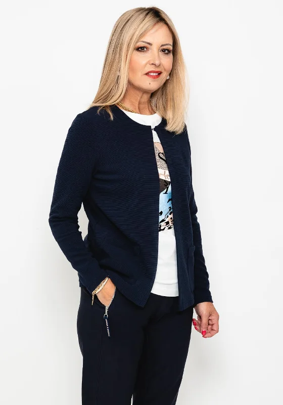 The Best Deals Won’t Wait!Rabe Ribbed Single Fasten Short Cardigan, Navy