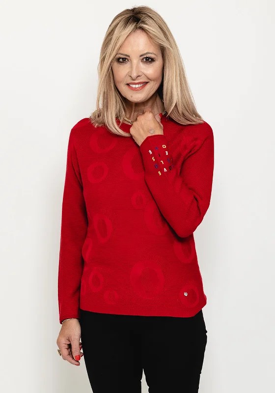 Bigger Savings, Better Shopping!Rabe Circle Embossed Knit Jumper, Red