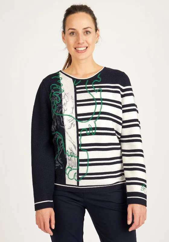 Unlock Huge Savings Now!Rabe Mix Pattern Knit Jumper, Navy Multi
