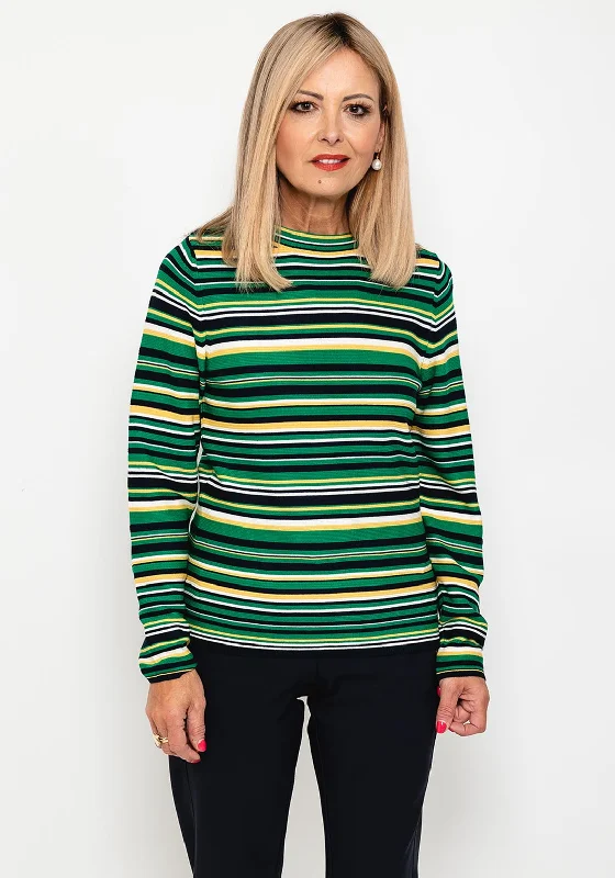 Bigger Savings, Better Shopping!Rabe Striped Knit Sweater, Emerald Green Multi