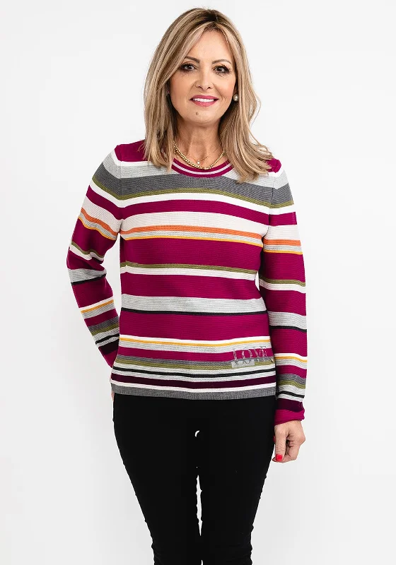 Snag the Best Prices Now!Rabe Multi Width Striped Sweater, Fuchsia Multi