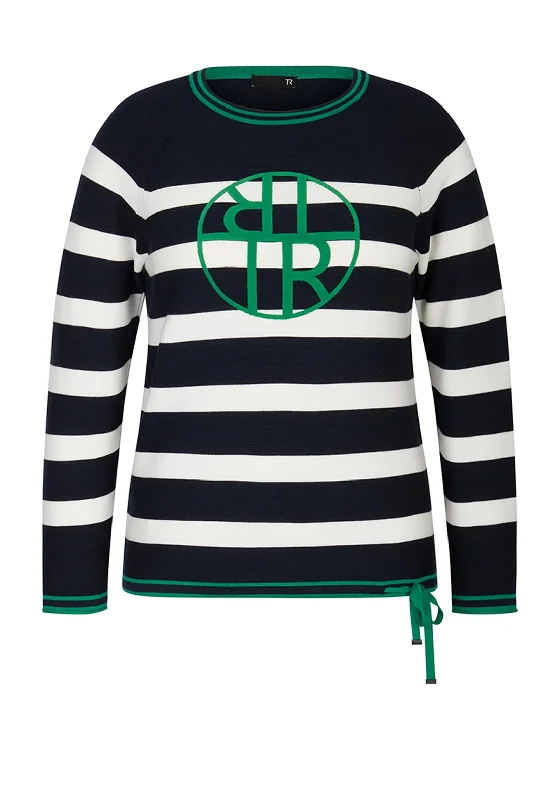 Special Offer – Act Fast!Rabe Letter Branding Striped Jumper, Navy Multi