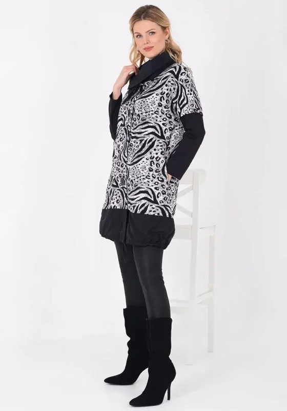Upgrade for Less!Ever Sassy Leopard Knit Cardigan, Black