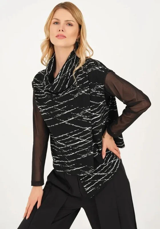 Only a Few Left – Order Now!Ever Sassy Cowl Neck Asymmetrical Sleeveless Top, Black