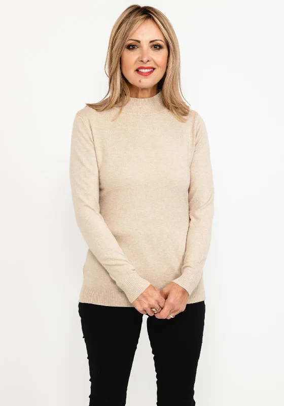 Biggest Sale of the Season!Seventy1 Funnel Neck Fine Knit Sweater, Beige