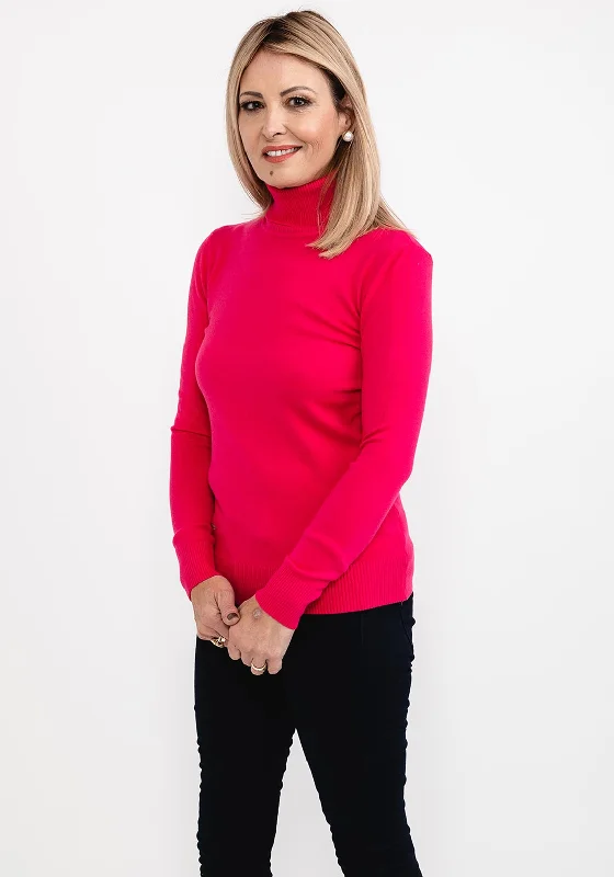Great Deals, Just for You!Seventy1 Fine Knit Roll Neck Sweater, Fuchsia