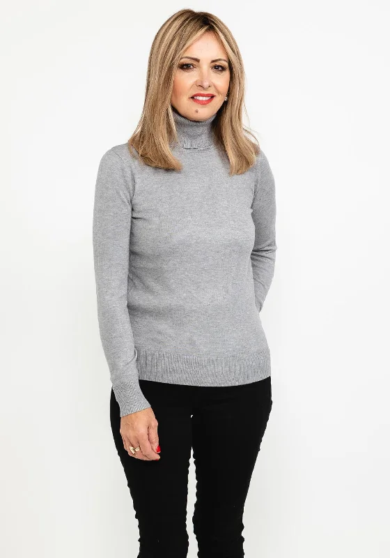 Buy More, Save More!Seventy1 Fine Knit Roll Neck Sweater, Grey