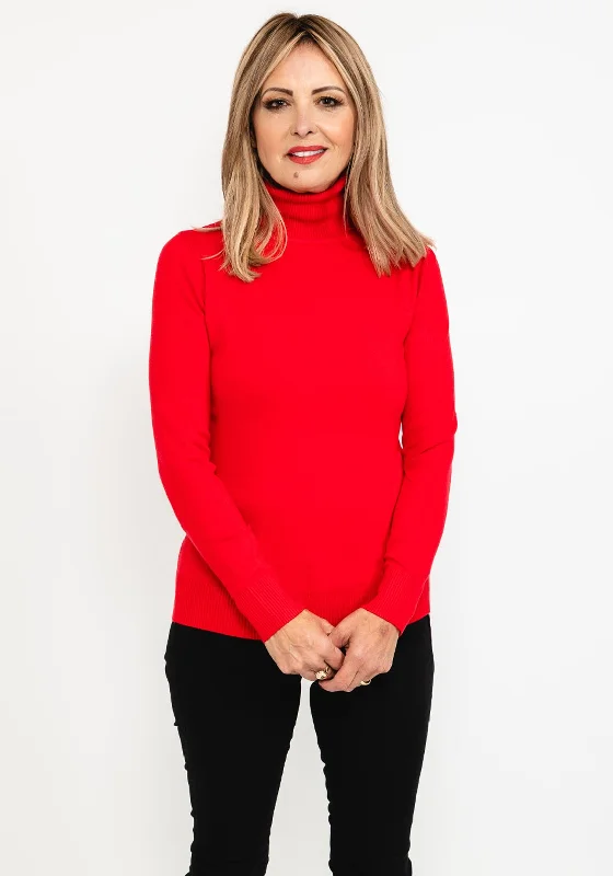Unbeatable Prices!Seventy1 Fine Knit Roll Neck Sweater, Red