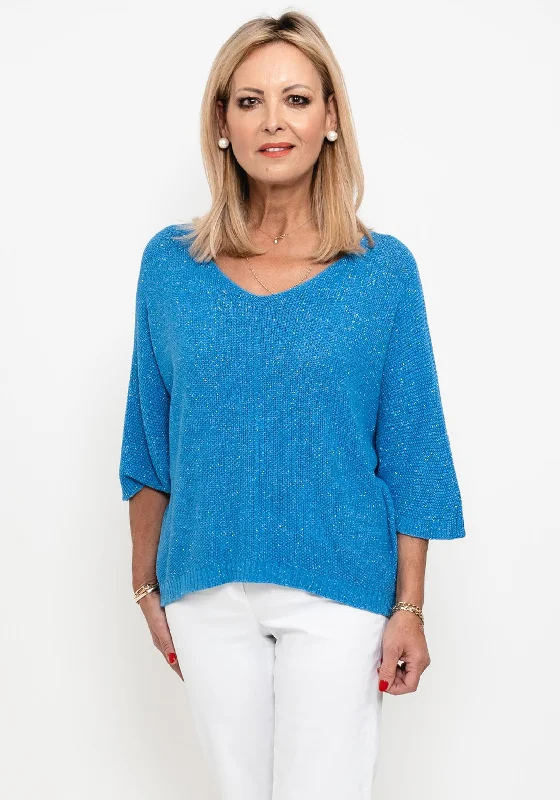Shop Now and Save!Seventy1 One Size Metallic Detail Knit Jumper, Blue