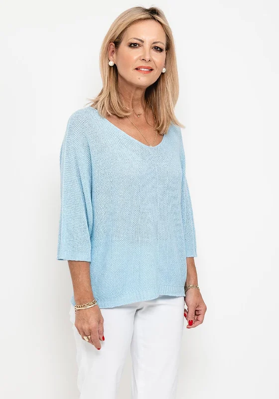 Hurry! While Supplies Last!Seventy1 One Size Metallic Detail Knit Jumper, Light Blue