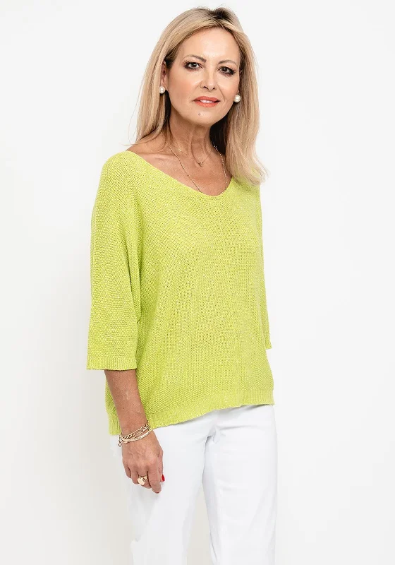 Biggest Sale of the Season!Seventy1 One Size Metallic Detail Knit Jumper, Lime