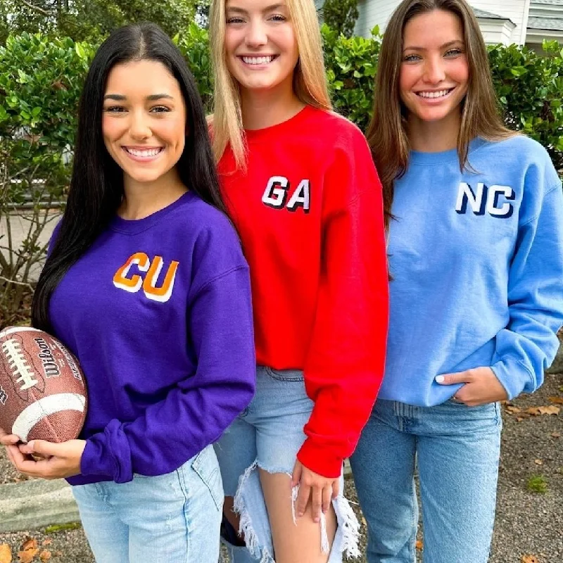 Crazy Discounts Inside!Initialed Shadow Block Team Color Sweatshirt