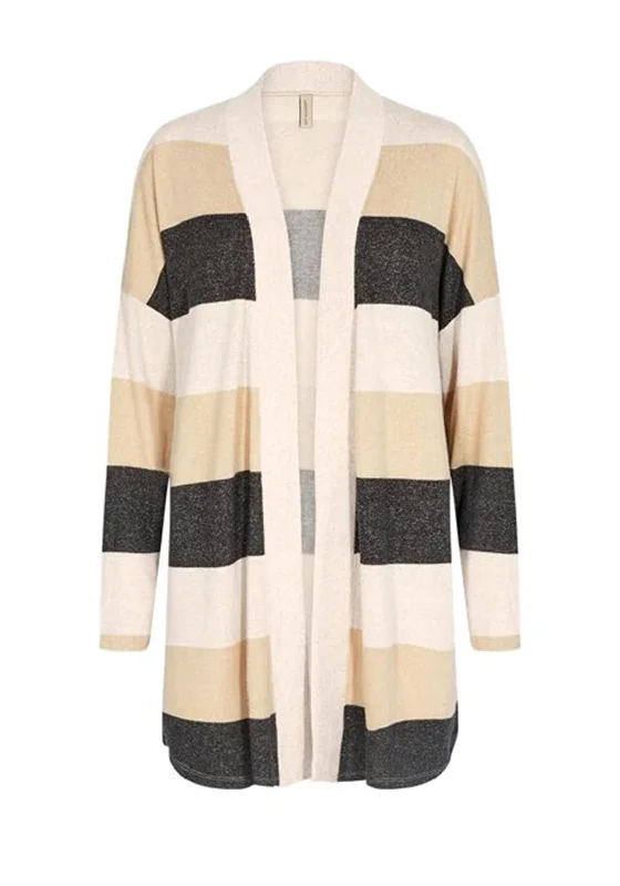Act Fast – Limited Time Savings!Soyaconcept Biara Stripe Cardigan, Beige Multi
