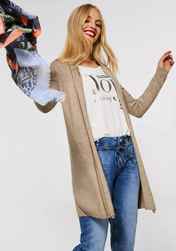 The Best Offers Are Here!Street One Fine Long Open Cardigan, Buff Sand