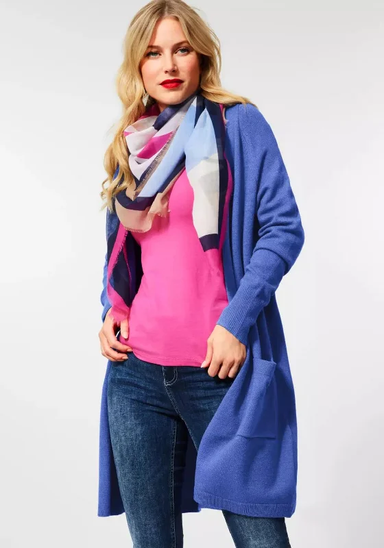 Your Shopping Spree Starts Here!Street One Long Open Knit Cardigan, Dazzling Blue