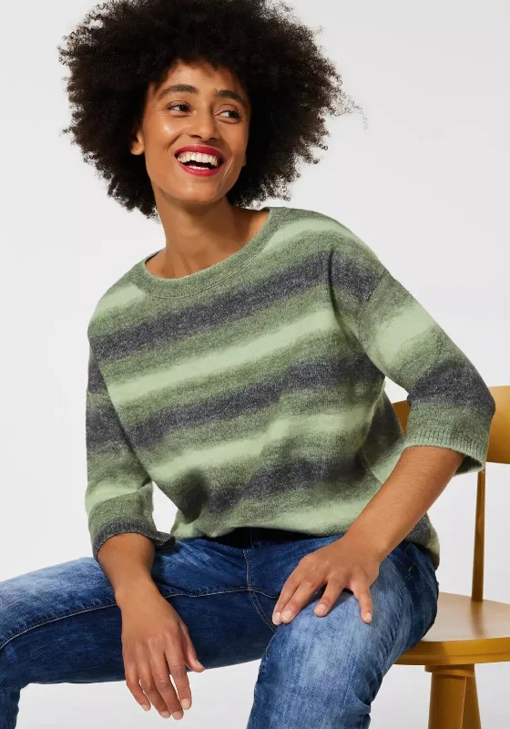 Get More for Less!Street One Ombre Stripe Knit Jumper, Novel Green