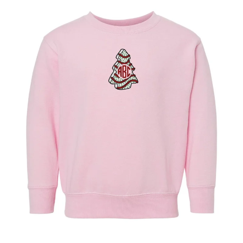 Unlock Huge Savings Now!Toddler Monogrammed 'Christmas Tree Zebra Cake' Crewneck Sweatshirt
