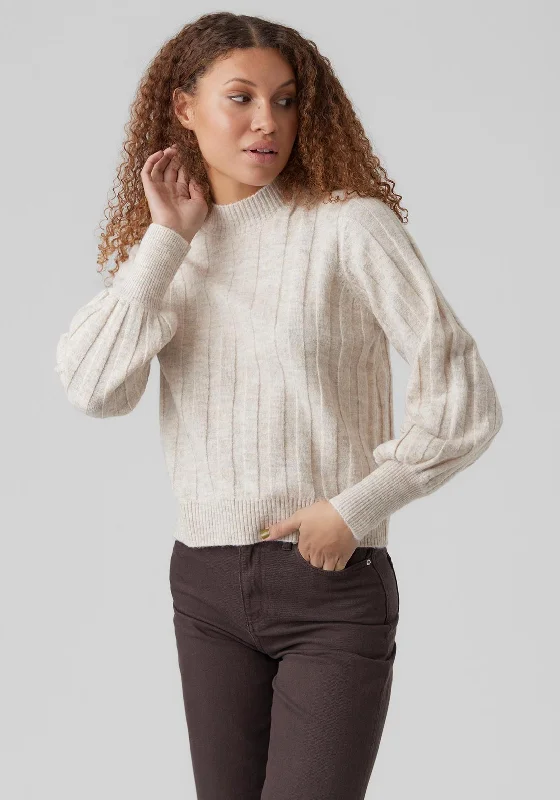 Don't Miss Out!Vero Moda Alanis Panel Rib Jumper, Birch