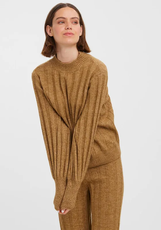 Exclusive Deals Just for You!Vero Moda Alanis Panel Rib Jumper, Tiger’s Eye