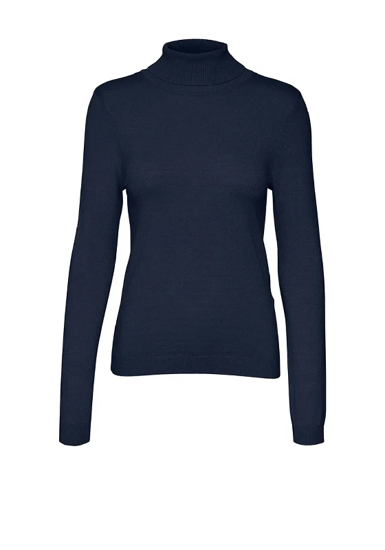 Biggest Sale of the Season!Vero Moda Happiness Roll Neck Sweater, Navy Blazer