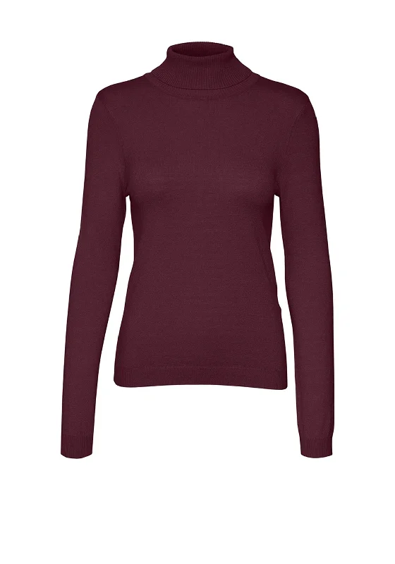 Get More, Spend Less – Shop Now!Vero Moda Happiness Roll Neck Sweater, Wine