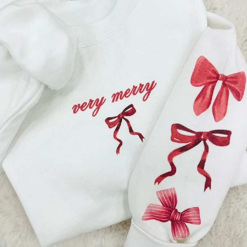 Exclusive Savings This Week!'Very Merry Bows' Crewneck Sweatshirt
