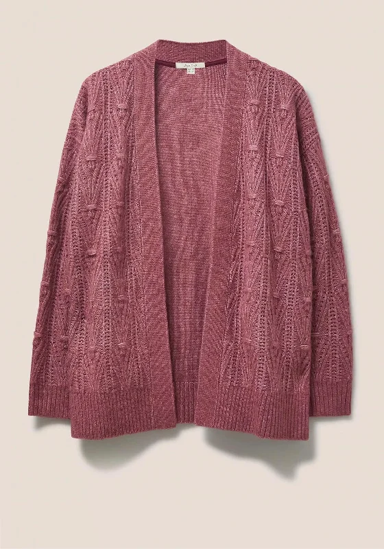 Stock Up and Save!White Stuff Belonging Open Knitted Cardigan, Dusty Pink