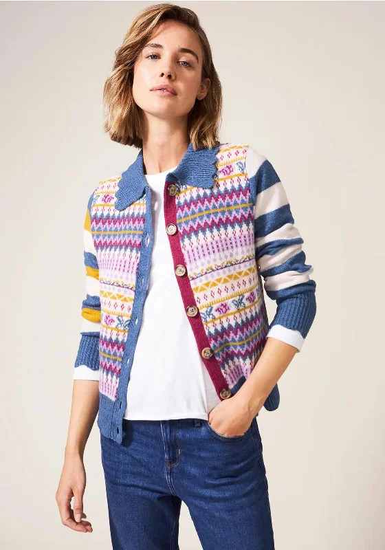 Unmissable Offers Await!White Stuff Fairisle Mix Stripe Cardigan, Blue Multi