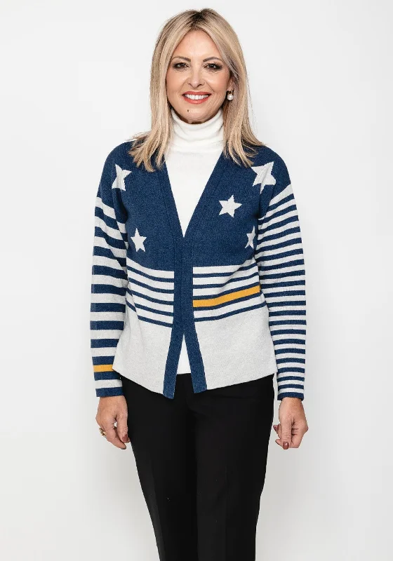 Buy One, Get One Free!White Stuff Reversible Star Stripe Knit Cardigan, Grey Multi