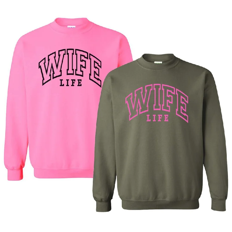 Your Shopping Wish, Our Discount Command!'Wife Life' Crewneck Sweatshirt