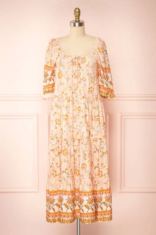 Limited-Time Price Drop!Alexandrina | Paisley Patterned Loose Midi Dress