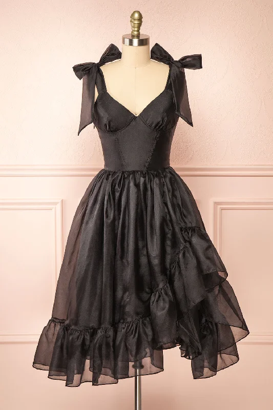 Exclusive Deals Just for You!Callidora | Black Organza Midi Dress
