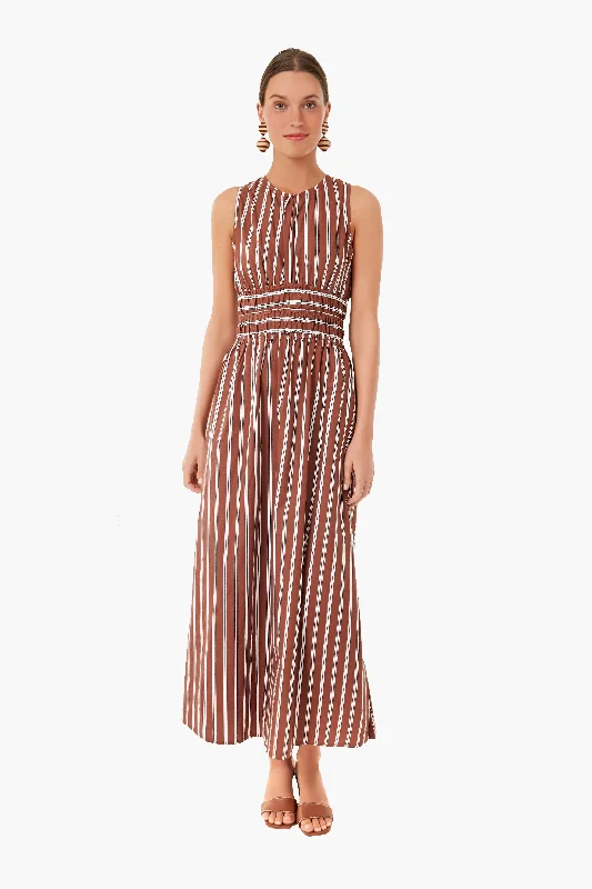 Score Huge Discounts Today!Cinnamon Maya Stripe Jean Midi Dress