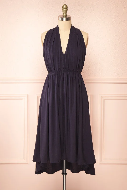 Biggest Sale of the Season!Pierrette | Sleeveless Navy Midi Dress