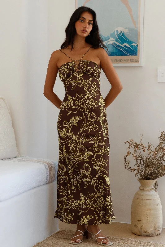 Instant Savings Await!Timeless Connections Midi Dress Brown