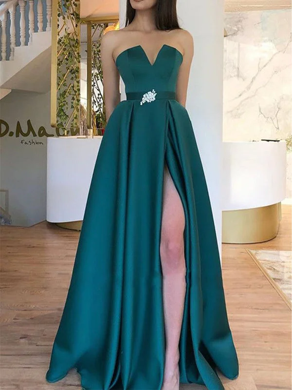 Score Big Savings Today!A-line Fashion Women Elegant Strapless Satin Simple Long Prom Dresses PD174 Score Big Savings Today!A-line Fashion Women Elegant Strapless Satin Simple Long Prom Dresses PD174