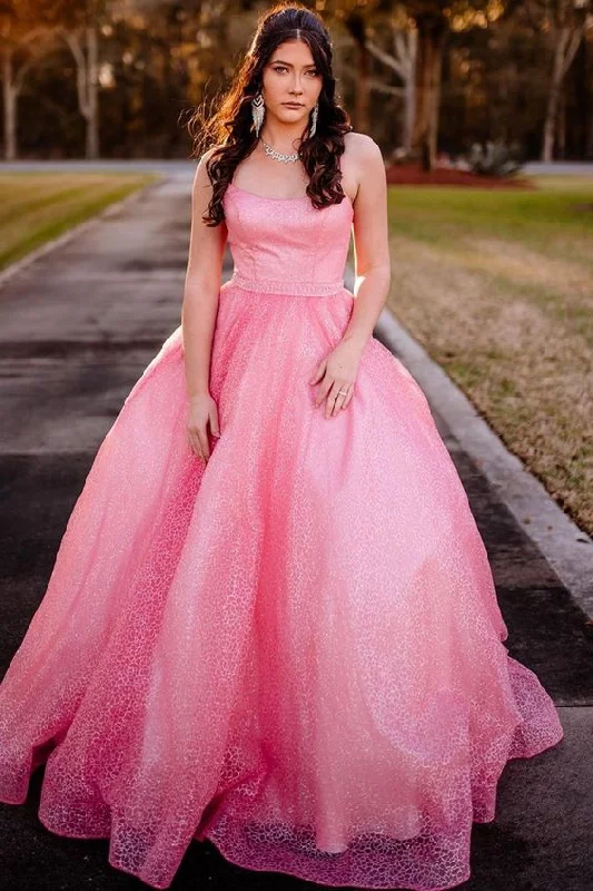 Limited Stock Available!A-line pink long prom dress formald ress    cg19812