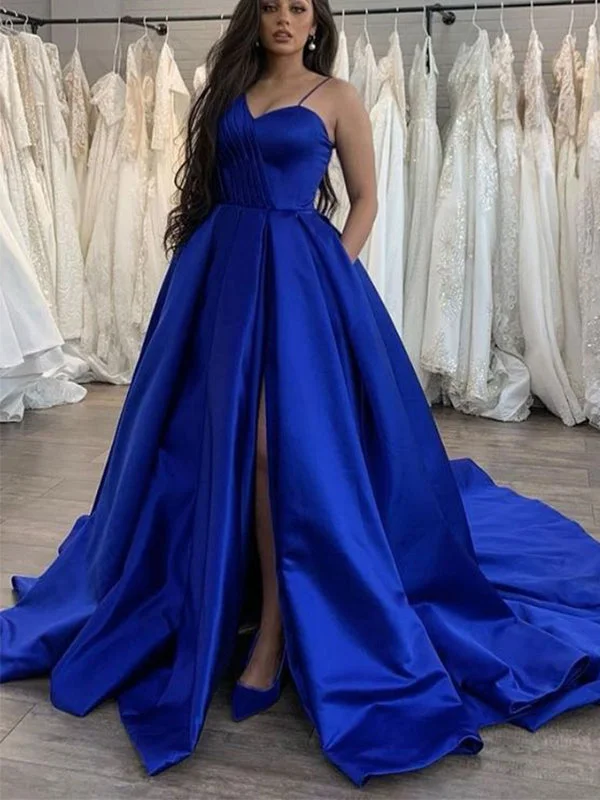 Limited Edition, Limited Price!A-line Royal Blue Satin Unique Modest Hot Long Prom Dresses PD147 Limited Edition, Limited Price!A-line Royal Blue Satin Unique Modest Hot Long Prom Dresses PD147
