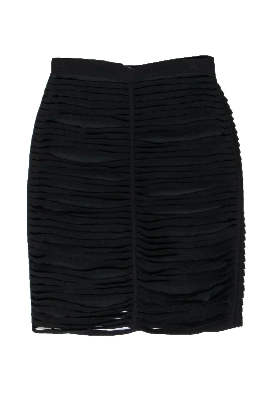 Shop the Hottest Deals!Alexander Wang - Black Split Draped Pencil Skirt Sz 4