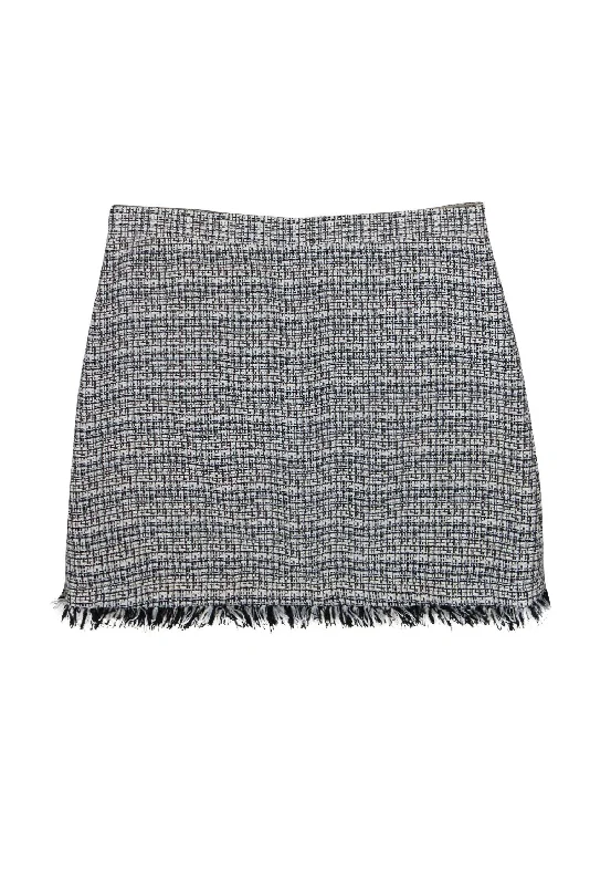 Best Price of the Season!Alice & Olivia - Black & White Marbled Tweed Miniskirt Sz 6 Best Price of the Season!Alice & Olivia - Black & White Marbled Tweed Miniskirt Sz 6