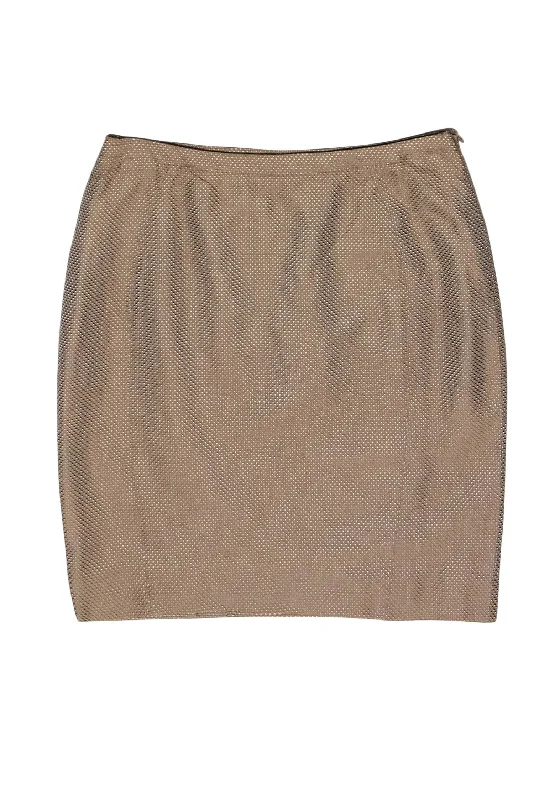 One Click Away from Big Savings!Armani Collezioni - Gold Textured Pencil Skirt Sz 10 One Click Away from Big Savings!Armani Collezioni - Gold Textured Pencil Skirt Sz 10