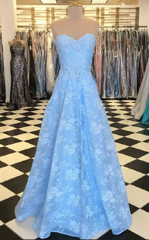 Limited Stock Available!Blue lace sweetheart neck long strapless prom dress, evening dress,long Prom Dress,evening dress cg19867 Limited Stock Available!Blue lace sweetheart neck long strapless prom dress, evening dress,long Prom Dress,evening dress cg19867