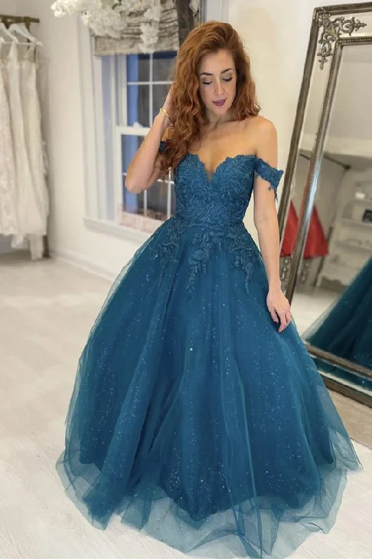 Exclusive Offers You’ll Love!Blue tulle lace long ball gown dress formal dress prom dress evening dress    cg19773
