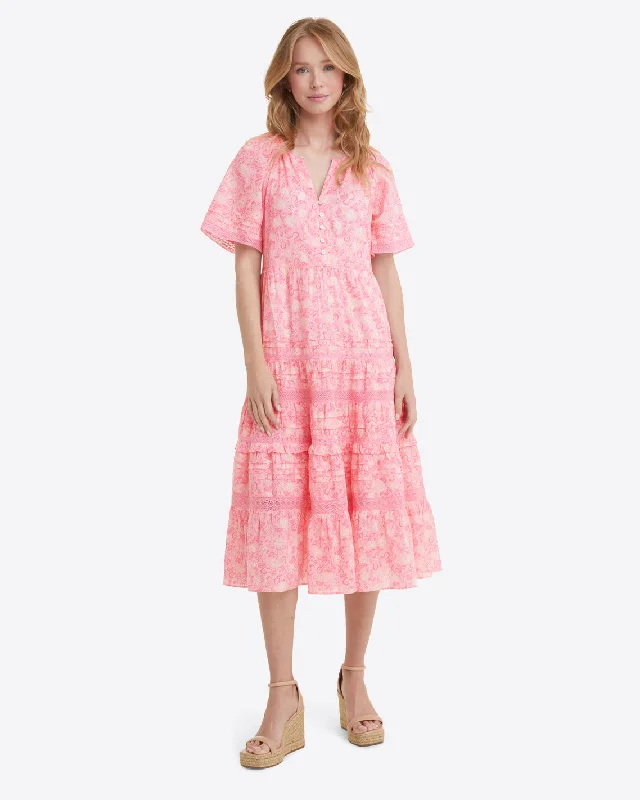 Biggest Sale of the Season!Carlene Midi Dress in Pink Paisley