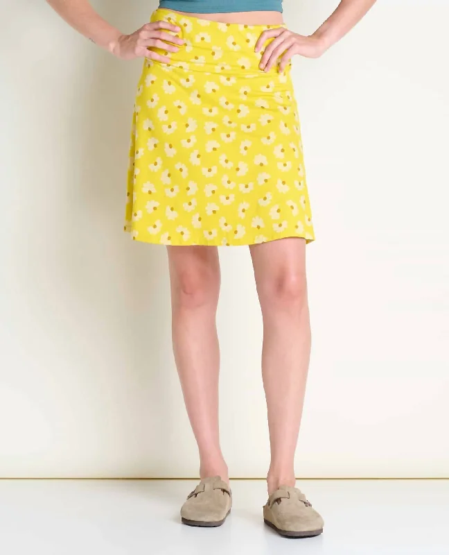 Limited Time Offer!Chaka Skirt In Sulphur Half Daisy Print