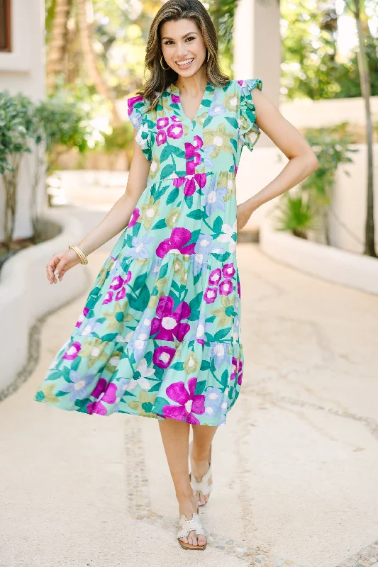 Today’s Deals, Tomorrow’s Regrets!Created Beauty Sage Green Floral Midi Dress