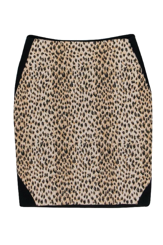 Hurry! While Supplies Last!Diane von Furstenberg - Beige Leopard Print Pencil Skirt w/ Black Back Sz 8 Hurry! While Supplies Last!Diane von Furstenberg - Beige Leopard Print Pencil Skirt w/ Black Back Sz 8