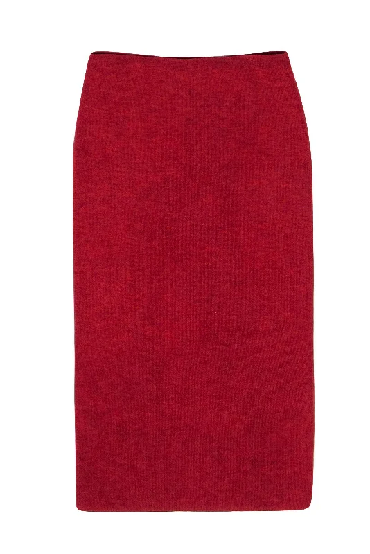 Lowest Prices Guaranteed!Eileen Fisher - Bright Red Knitted Wool Midi Pencil Skirt Sz PS Lowest Prices Guaranteed!Eileen Fisher - Bright Red Knitted Wool Midi Pencil Skirt Sz PS