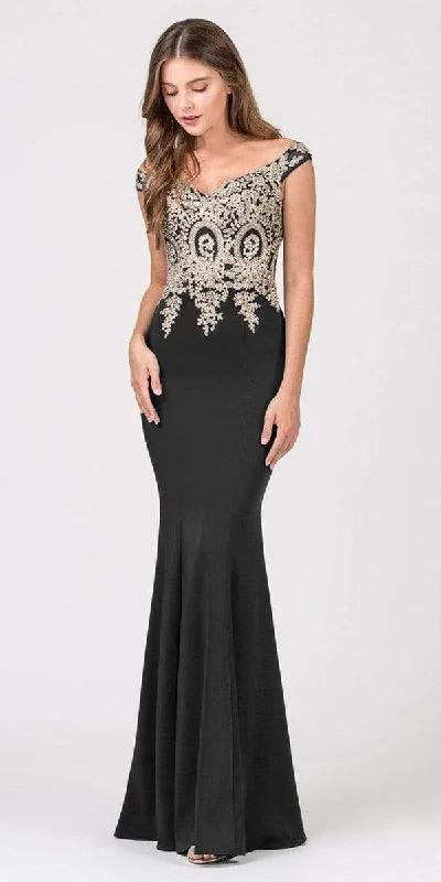 Snag the Best Prices Now!Eureka Fashion - 7012 Appliqued Bodice Off Shoulder Long Gown Snag the Best Prices Now!Eureka Fashion - 7012 Appliqued Bodice Off Shoulder Long Gown